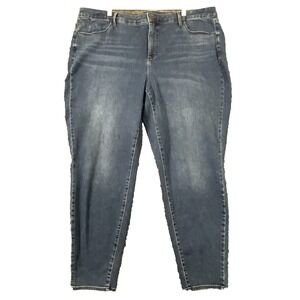 Talbots Flawless‎ High Waist Jegging Ankle Jeans Pants 20W Blue Zip Biker Casual